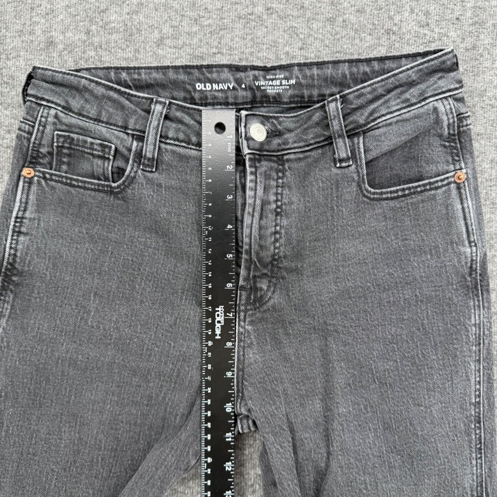 Old Navy Womens Vintage Slim High Rise Charcoal Grey Jeans Size 4 Cropped - Picture 10 of 12